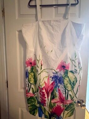 Kim Rogers White Satin Dress Shell with Branded Label